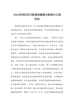 2024年党纪学习教育观看警示教育片心得体会最新范文(16篇).docx