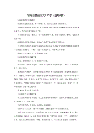 写向日葵的作文250字（通用4篇）.docx