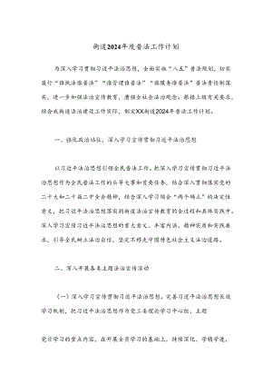 街道2024年度普法工作计划.docx