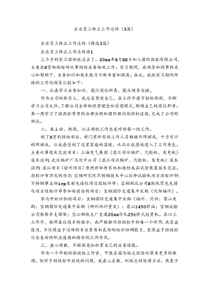企业员工转正工作总结（3篇）.docx