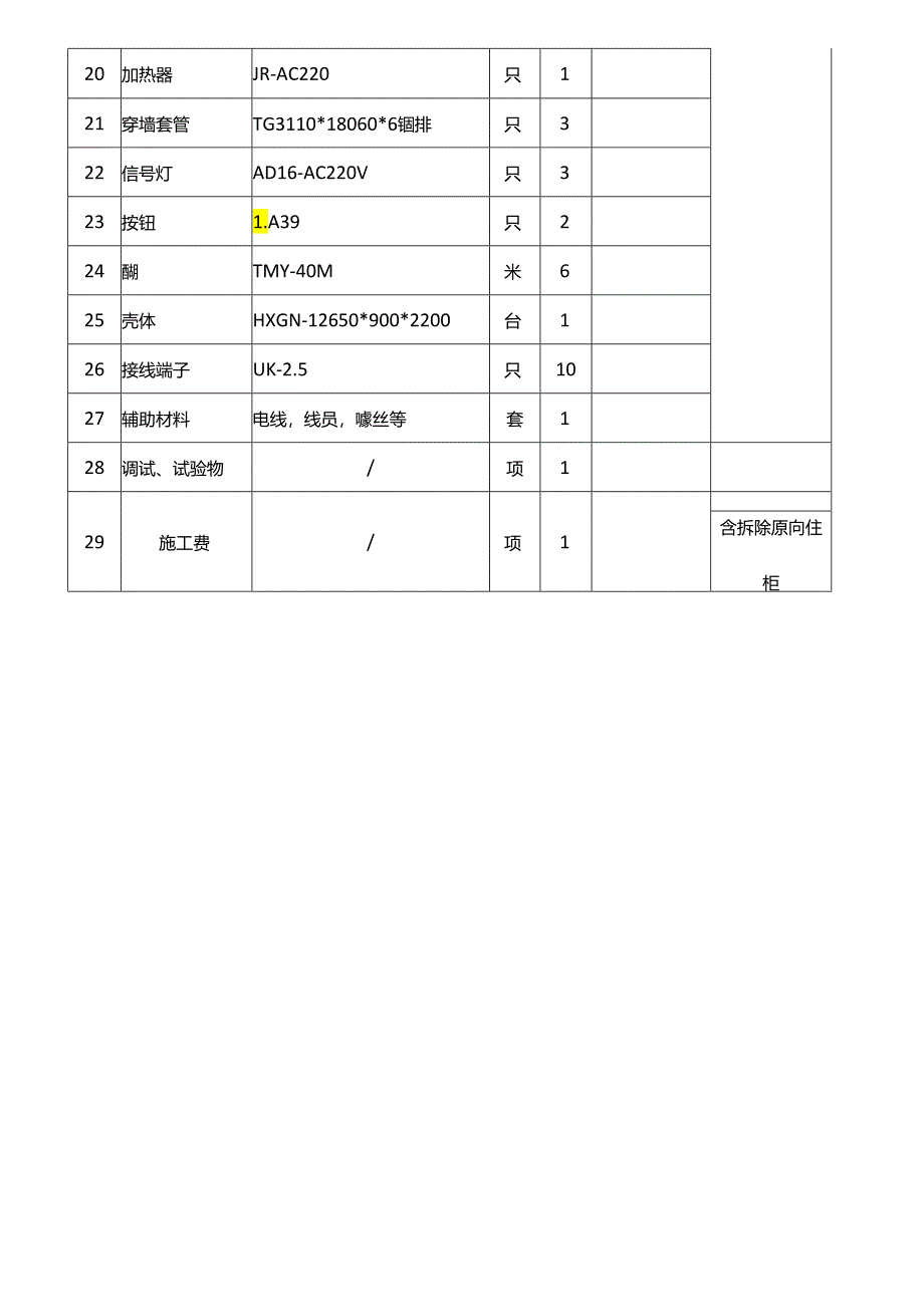 xx学x校区食堂高压柜采购清单（2024年）.docx_第2页