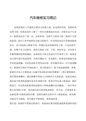 汽车维修实习周记.docx