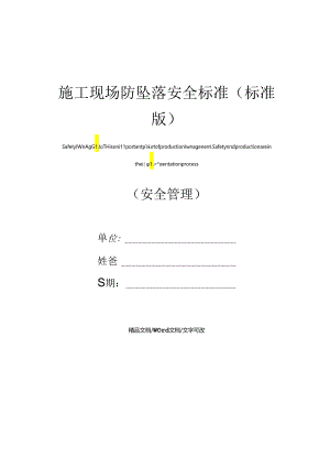 施工现场防坠落安全标准(标准版).docx