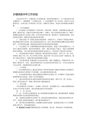 乡镇民政半年工作总结.docx