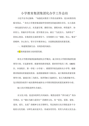 小学教育集团集团化办学工作总结.docx