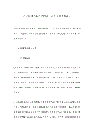 文旅集团党委书记XX年上半年党建工作报告.docx