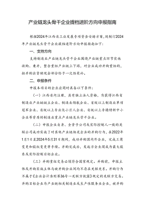 产业链龙头骨干企业提档进阶方向申报指南.docx