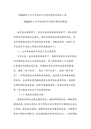 局2024年上半年全面从严治党形势分析报告二篇.docx