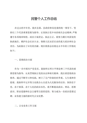 民警个人工作总结.docx