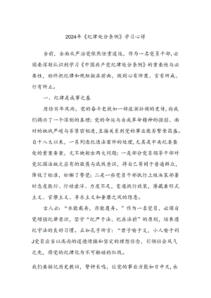 2024年《纪律处分条例》学习心得.docx