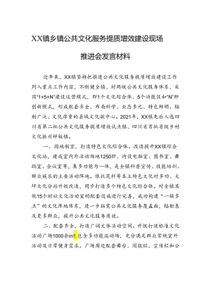 XX镇乡镇公共文化服务提质增效建设现场推进会发言材料.docx
