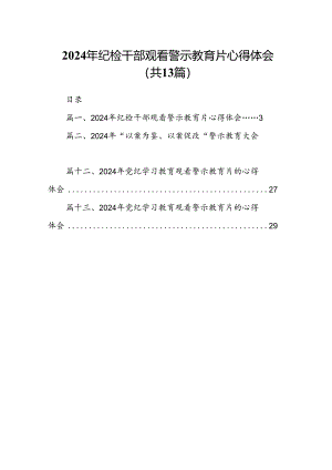 2024年纪检干部观看警示教育片心得体会13篇供参考.docx