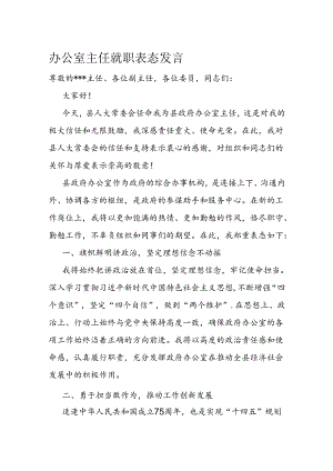 办公室主任就职表态发言.docx