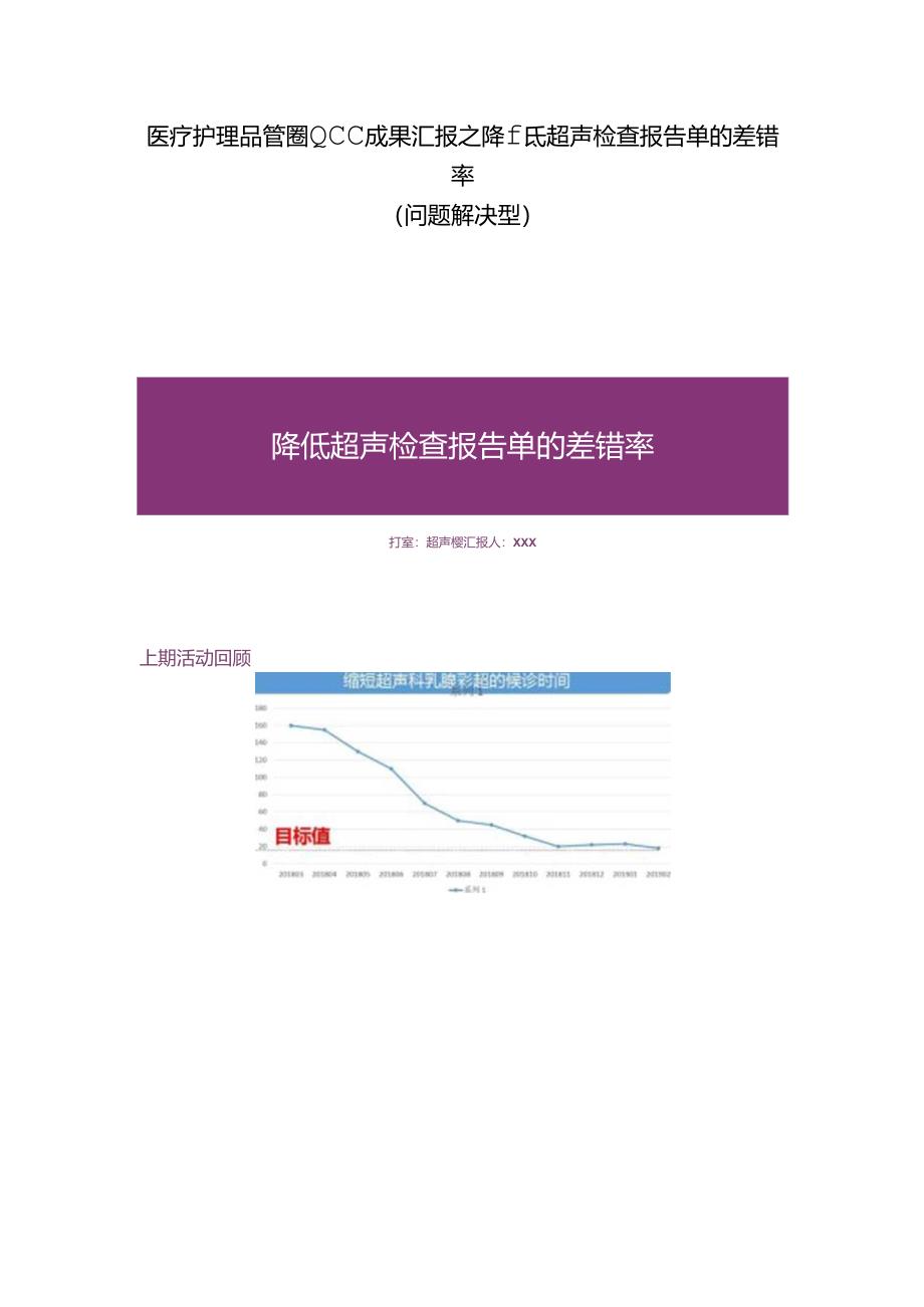 医疗护理品管圈QCC成果汇报之降低超声检查报告单的差错率（问题解决型）.docx_第1页