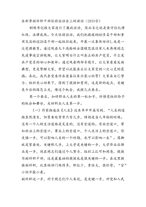 在新晋副科职干部任前谈话会上的讲话（2933字）.docx