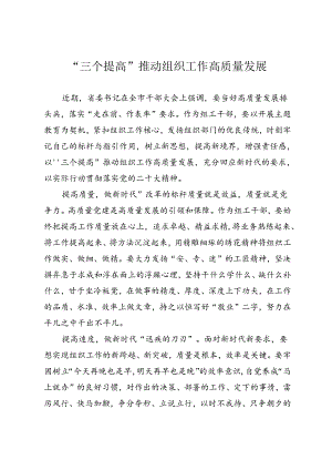 “三个提高”推动组织工作高质量发展.docx