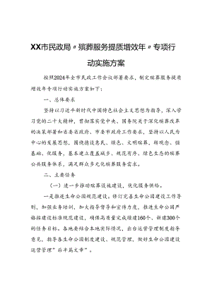 XX市民政局“殡葬服务提质增效年”专项行动实施方案.docx