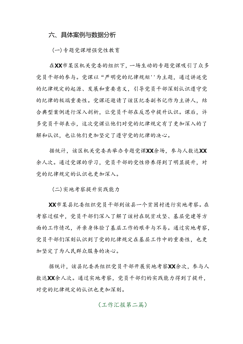 （7篇）关于开展2024年度党纪学习教育工作汇报、自查报告.docx_第3页