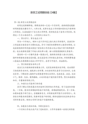 新员工试用期总结【4篇】.docx
