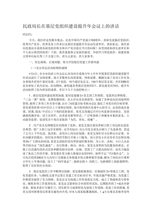 民政局长在基层党组织建设提升年会议上的讲话.docx
