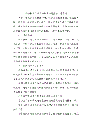 公安机关行政执法领域问题整治工作方案.docx
