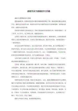 感恩节关于感恩的作文5篇.docx
