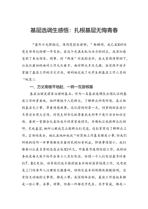 基层选调生感悟：扎根基层无悔青春.docx