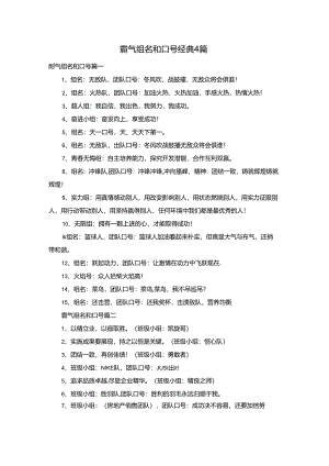 霸气组名和口号经典4篇.docx