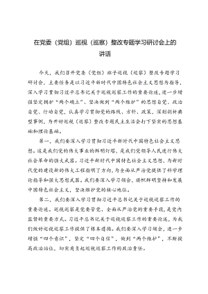 2篇 2024年在党委（党组）巡视（巡察）整改专题学习研讨会上的讲话.docx