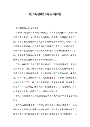 新入职教师入职心得6篇.docx