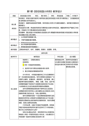 湘教版劳动实践六年级下册专题6.1《担任校园小向导》教案.docx