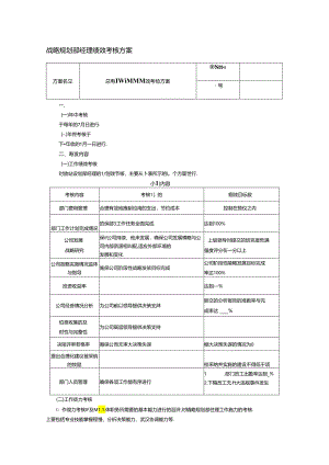 战略规划部经理绩效考核方案.docx