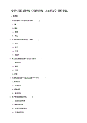湘教版劳动实践六下 专题4 项目2 任务3《打磨抛光、上油保护》练习.docx