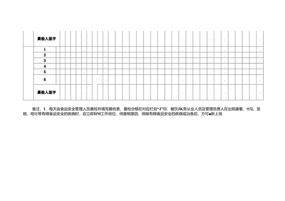 敬老院餐饮服务从业人员晨检记录表（养老院、养老机构、疗养院适用表格）.docx_第2页