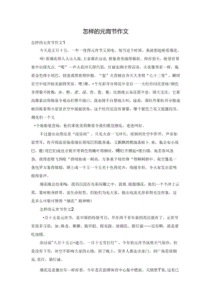 怎样的元宵节作文.docx