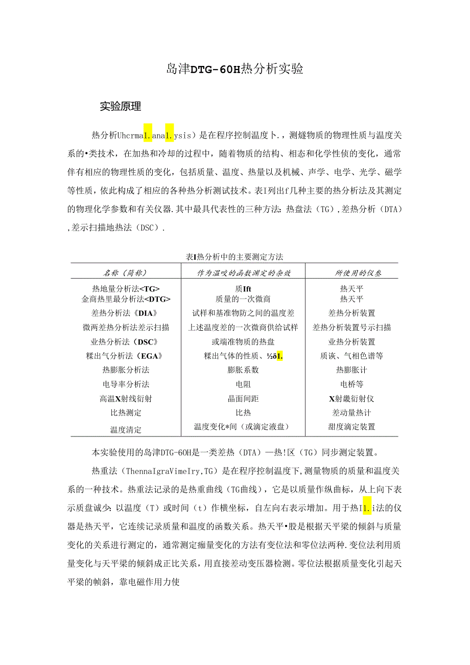热重分析法测定高聚物组成和热性能.docx_第1页