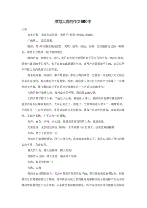 描写大海的作文600字.docx