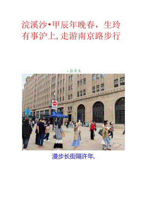 浣溪沙-甲辰年晚春生玲有事沪上走游南京路步行街.docx