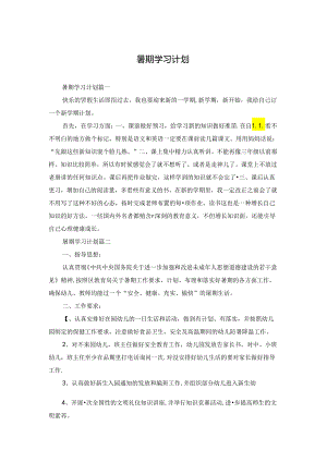 暑期学习计划.docx