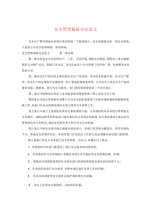 安全管理最新办法范文.docx