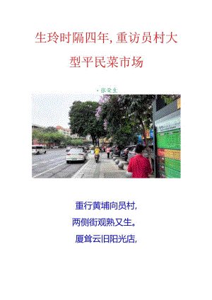 生玲时隔四年重访员村大型平民菜市场.docx