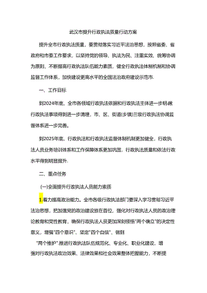 武汉市提升行政执法质量行动方案-全文及解读.docx