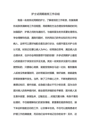 护士试用期夜班工作总结.docx