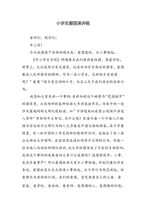 小学生爱国演讲稿.docx