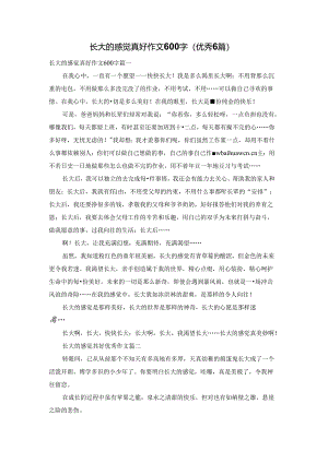 长大的感觉真好作文600字（优秀6篇）.docx