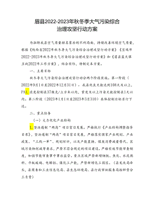 眉县2022-2023年秋冬季大气污染__综合治理攻坚行动方案.docx