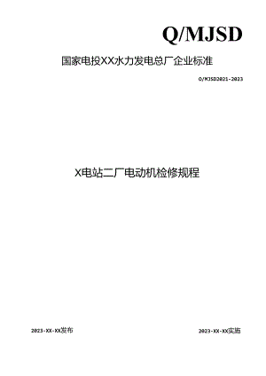电站电动机检修规程.docx