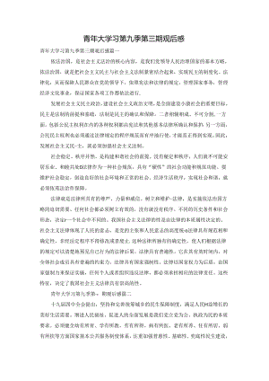 青年大学习第九季第三期观后感.docx