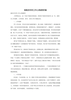 销售员年终工作心得感悟5篇.docx