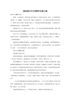 精选满分作文300字合集三篇.docx